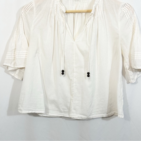 Madewelll X Warm Pintuck Tie Neck Top - Picture 6 of 12